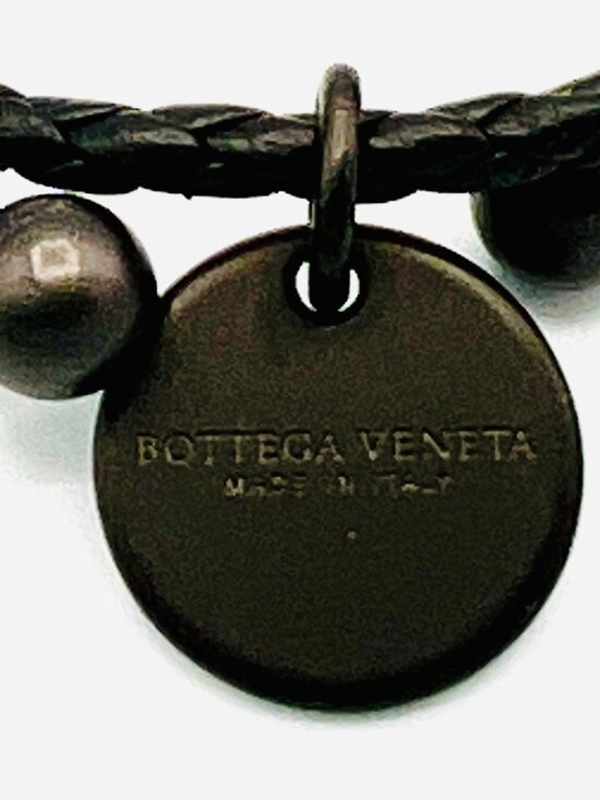 Bottega Veneta Black Braided Adjustable Leather Double Wrap